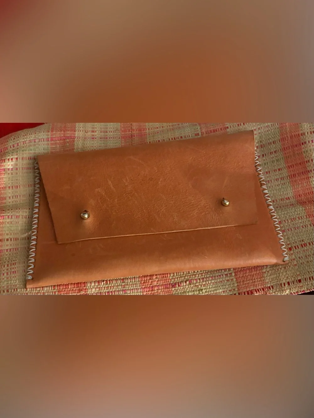 Noonday Brown and blue Leather clutch Stylish Everyday Carry